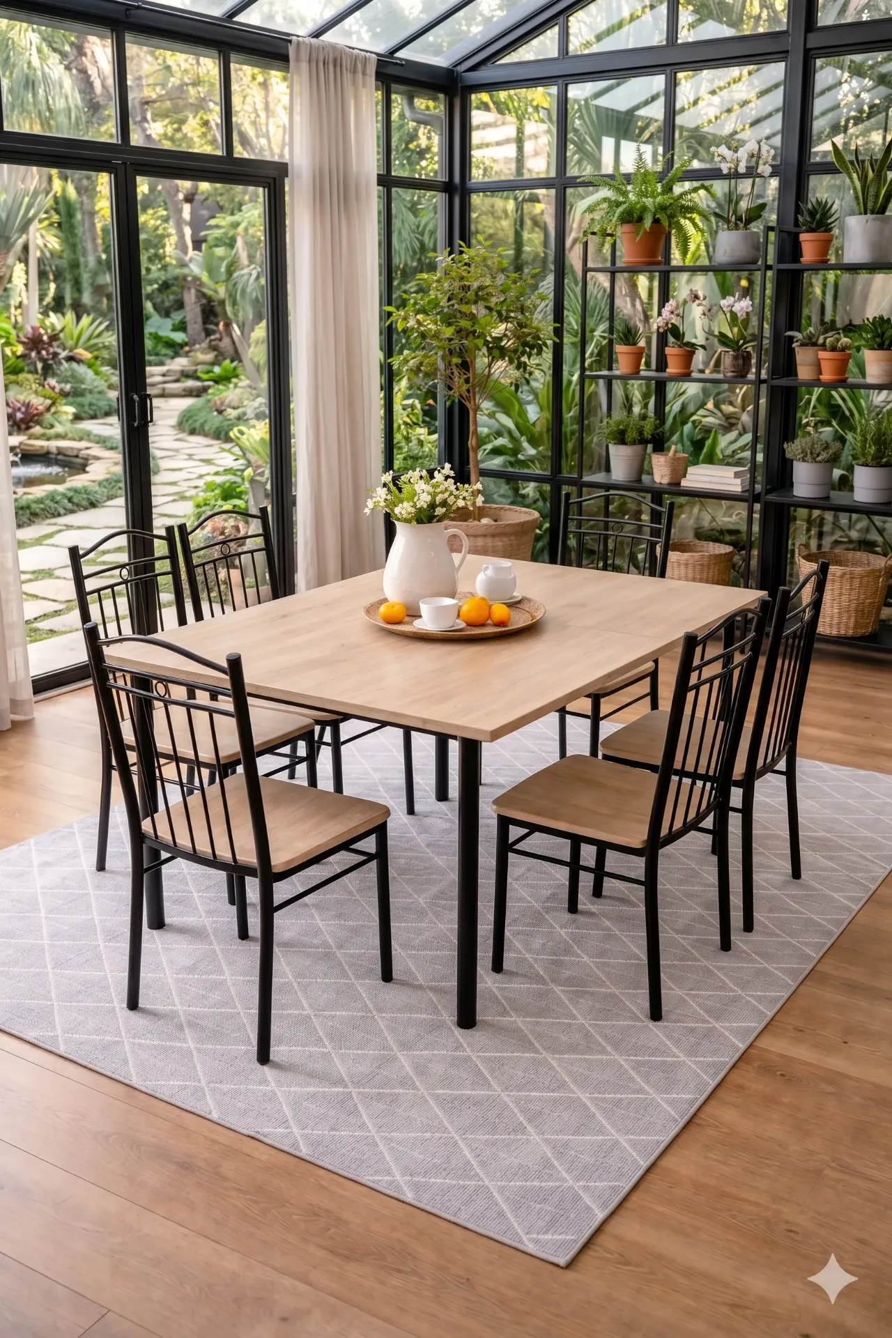 7-Piece Modern Industrial Dining Set