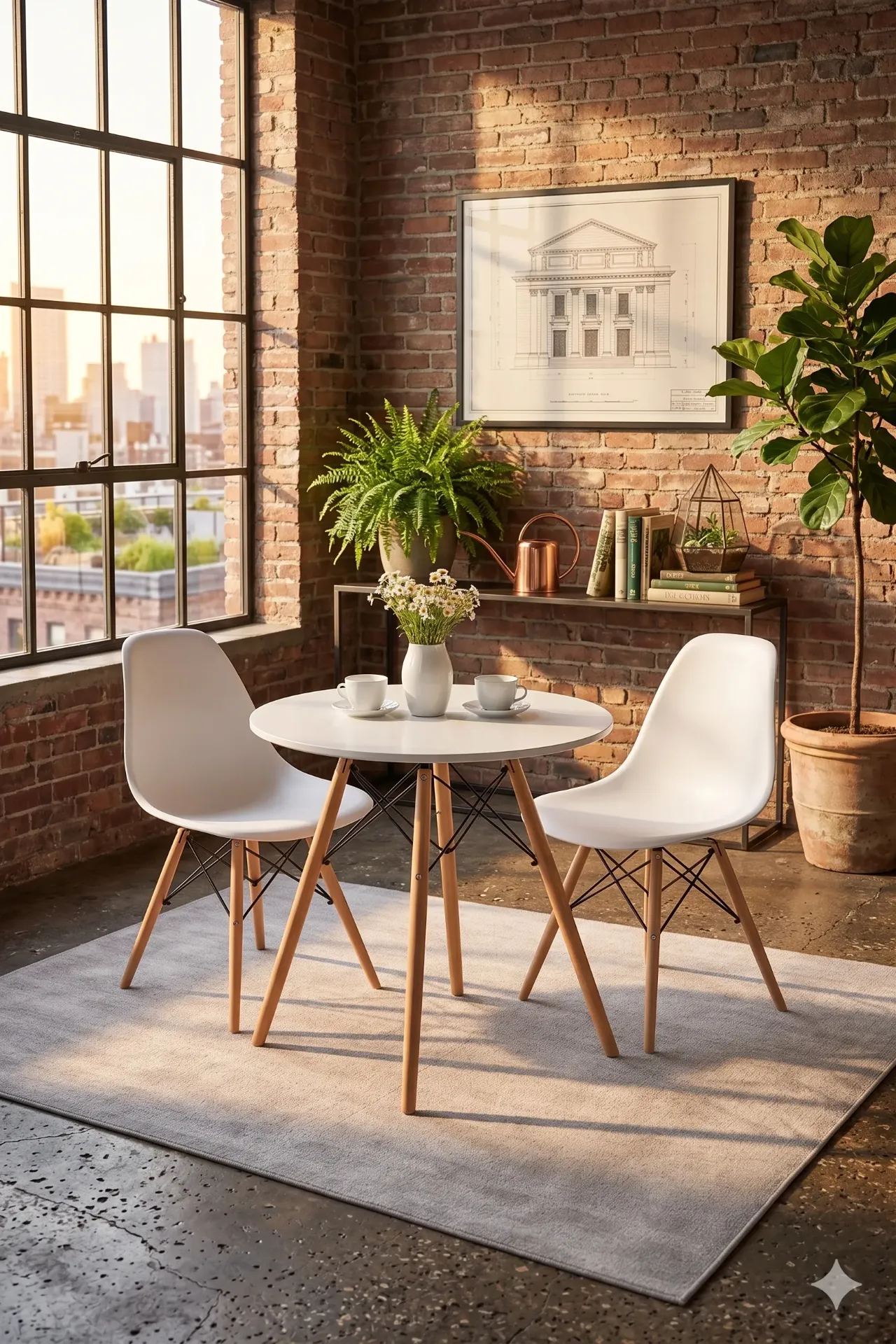 3-Piece Mid-Century Modern Dining Set