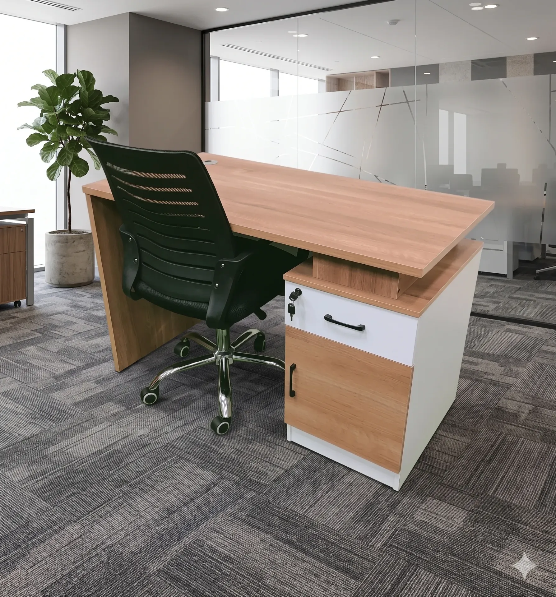 Apex Modern Office Desk with Lockable Storage