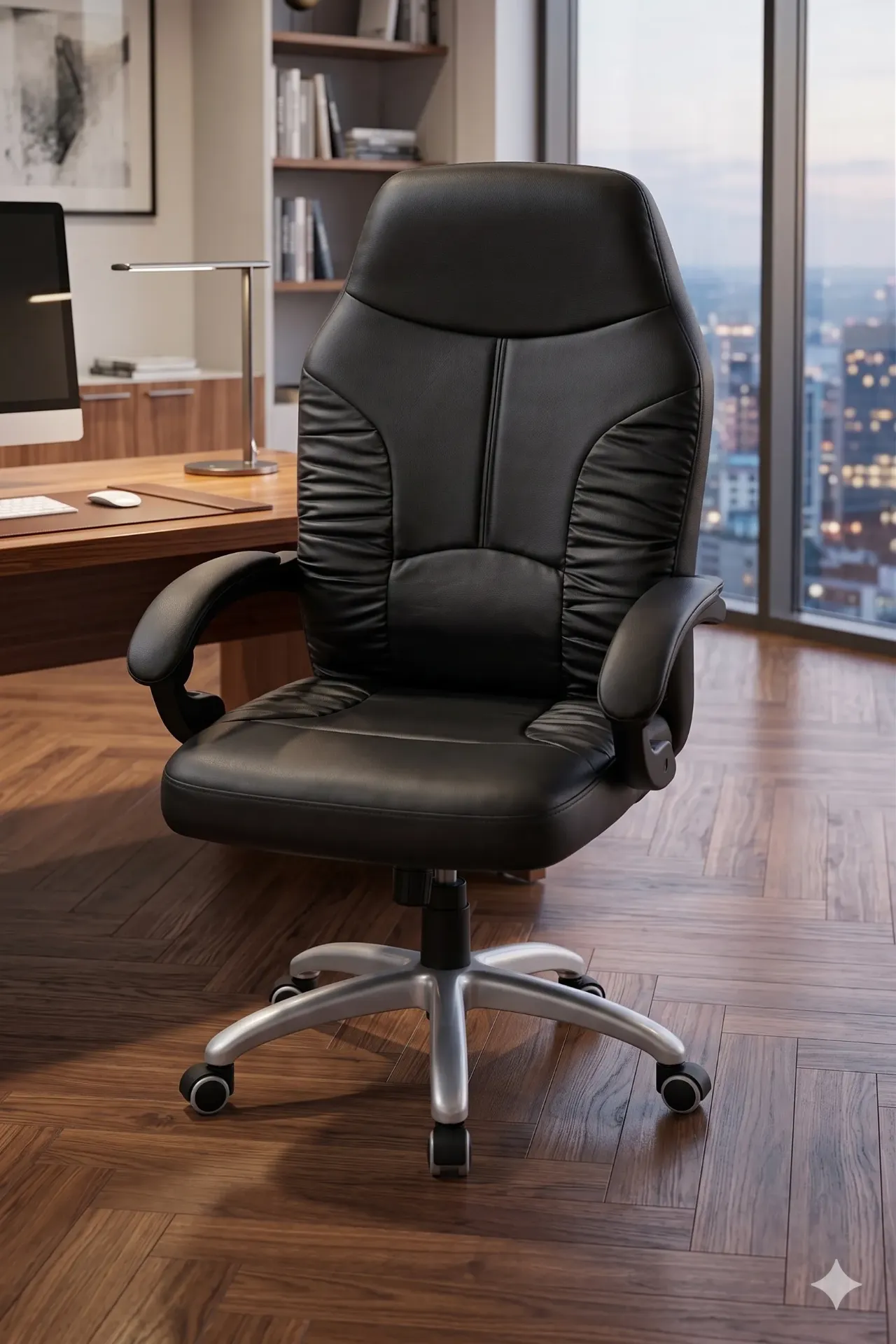 Apex Ergonomic High-Back Leather Office Chair