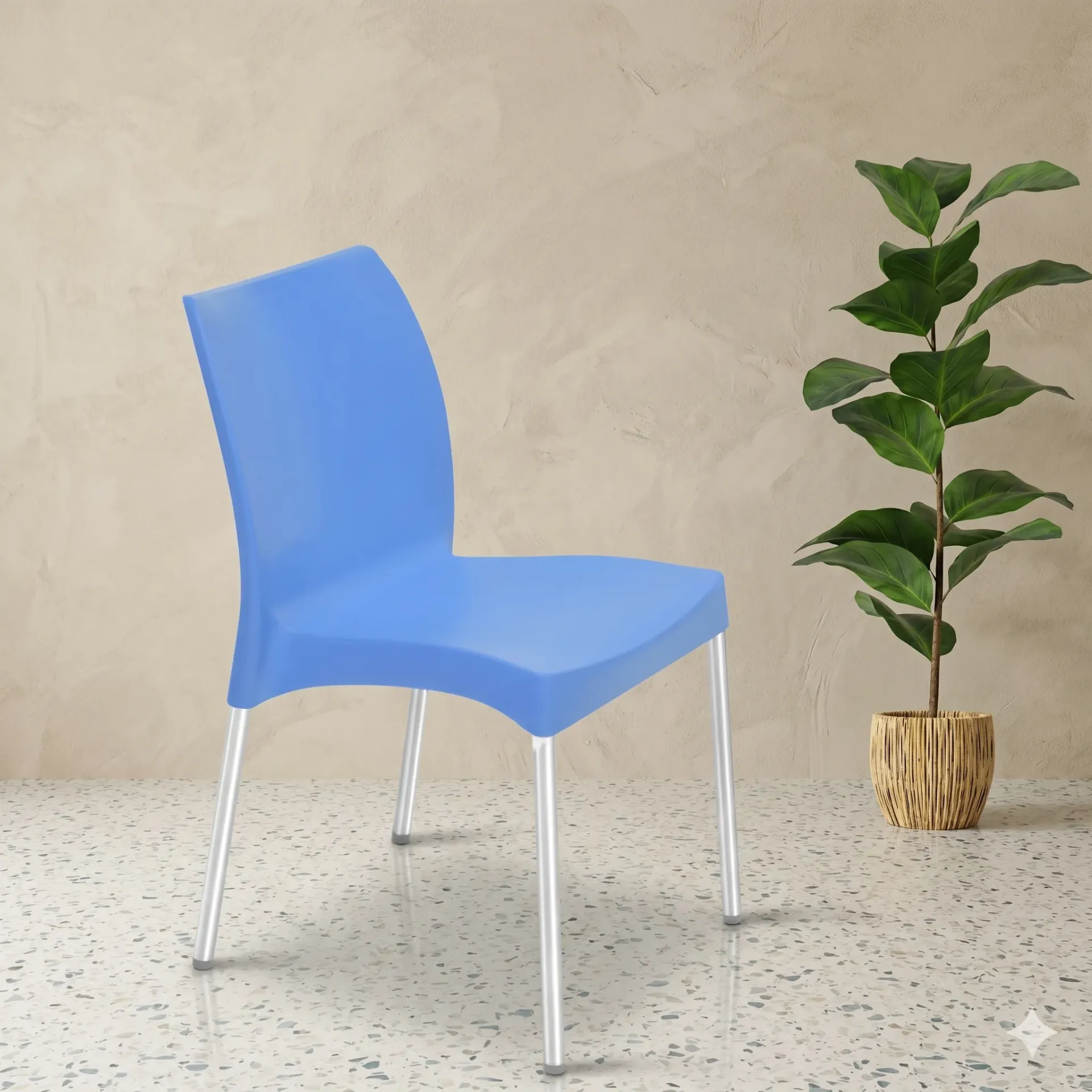Modern Blue Shell Chair