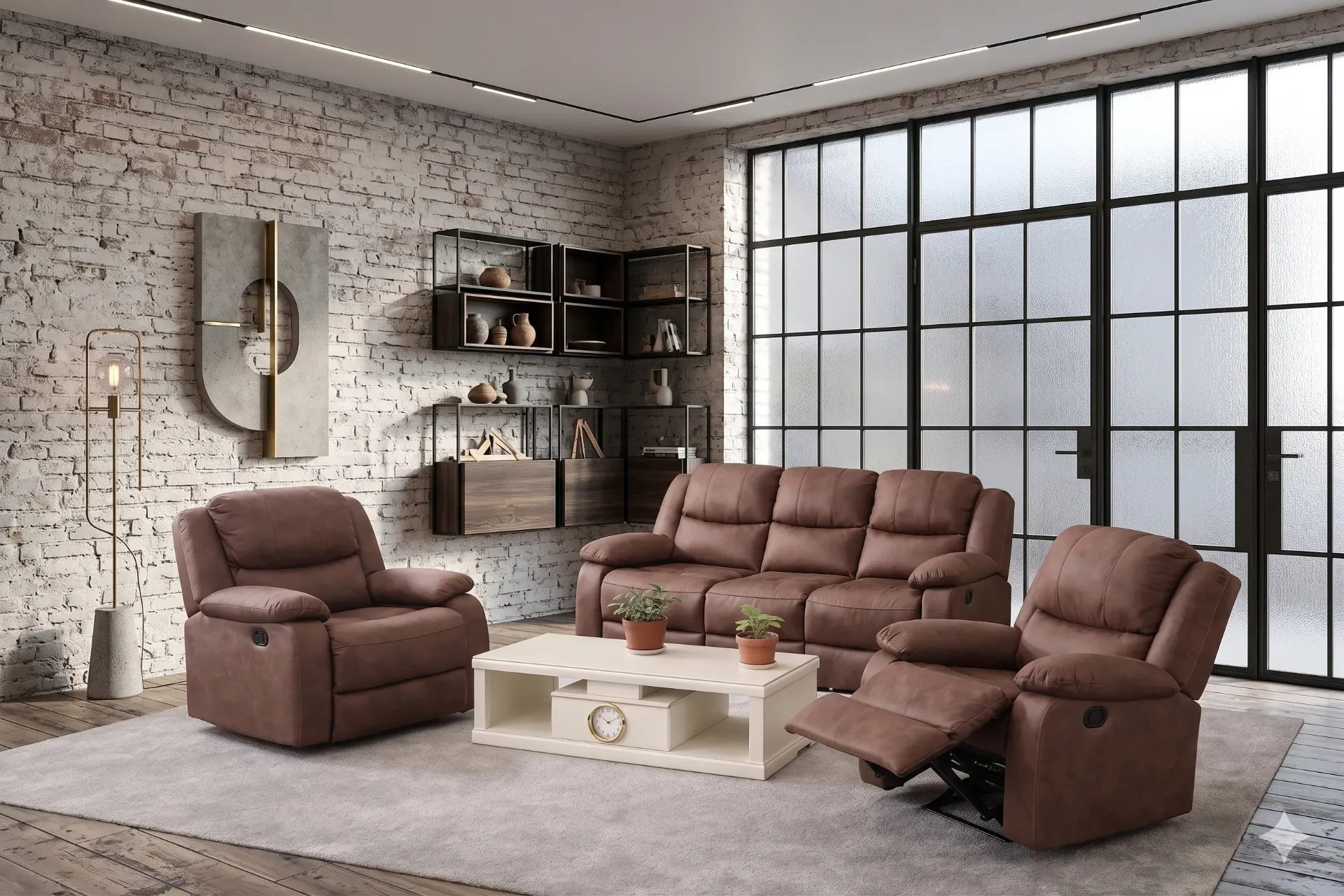Chocolate Brown Recliner Sofa Collection